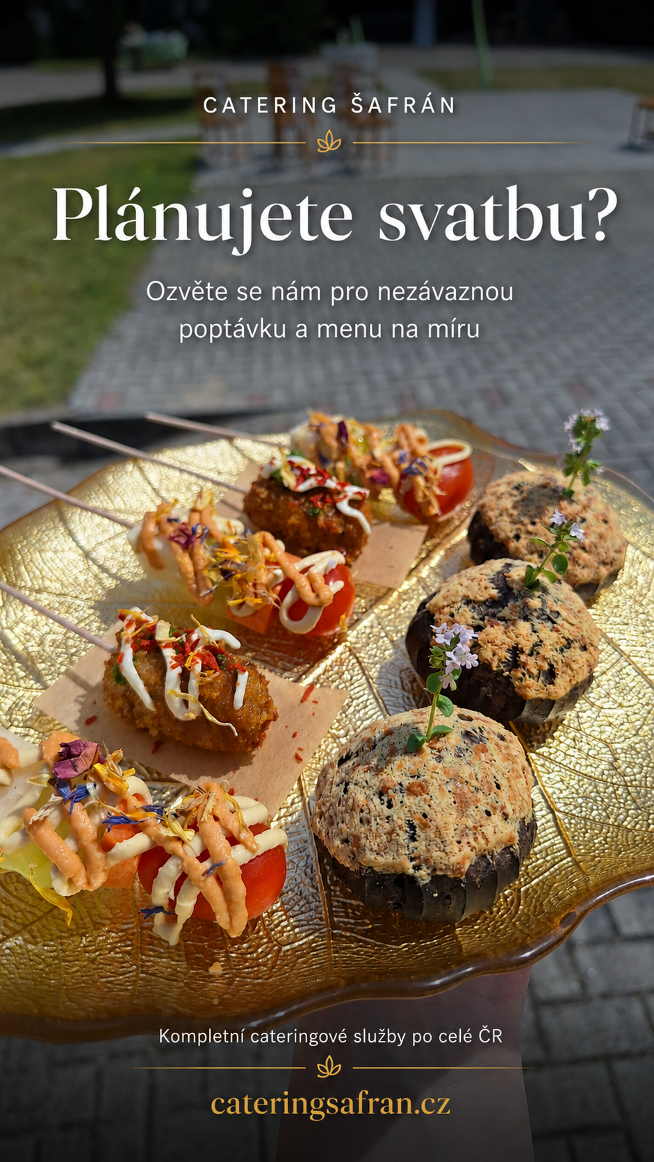 Svatební kreativa Cateringu Šafrán z kampaně Meta Ads